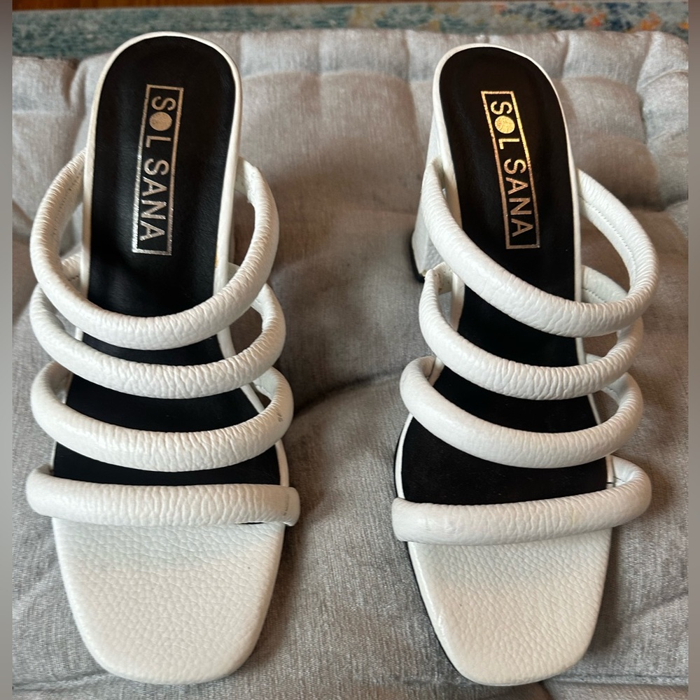 Sol Sana white scrappy sandals